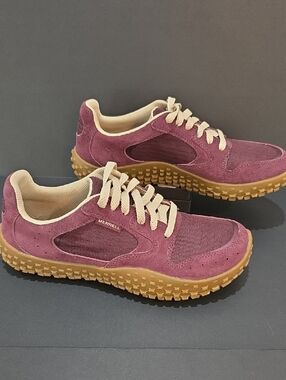 Merrell Wrapt Trail Women's Mauve Suede Sneakers with Tan Laces Size 8